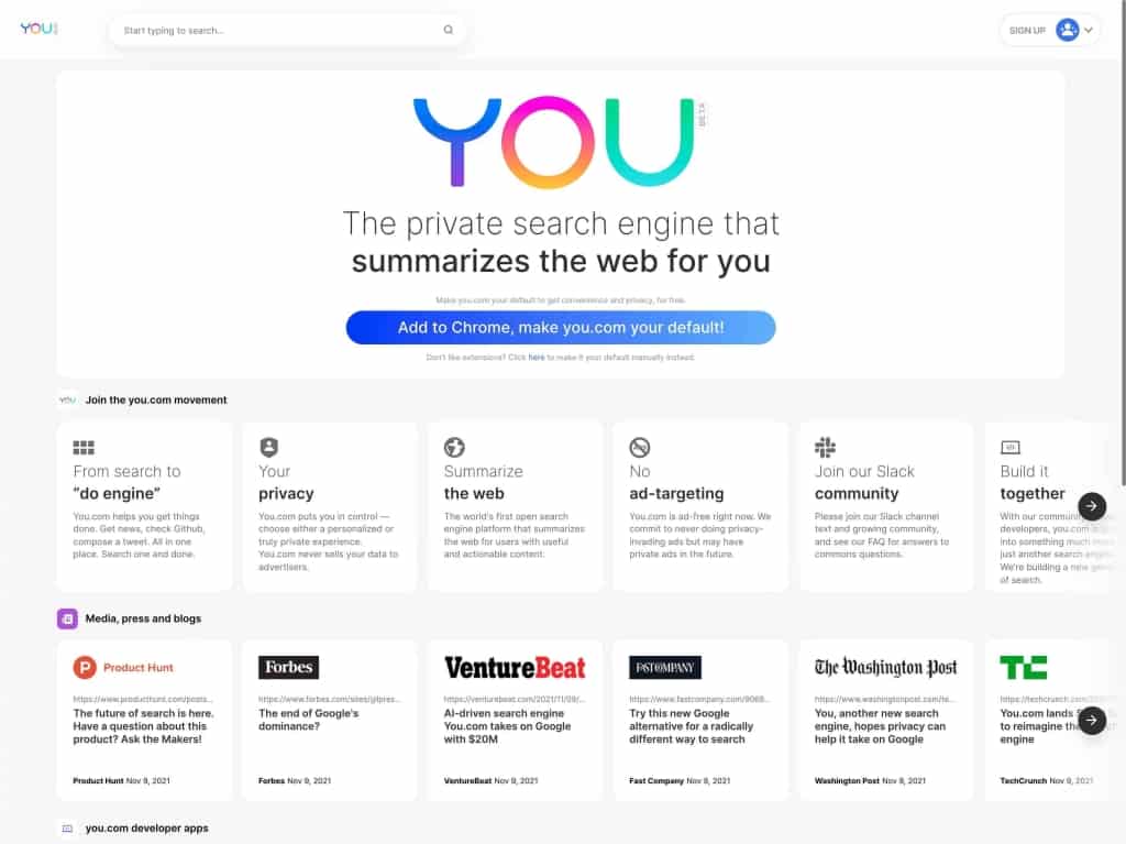 人工智能驱动搜索引擎You.com|网站 人工智能驱动搜索引擎You.com|网站 | ahhhhfs