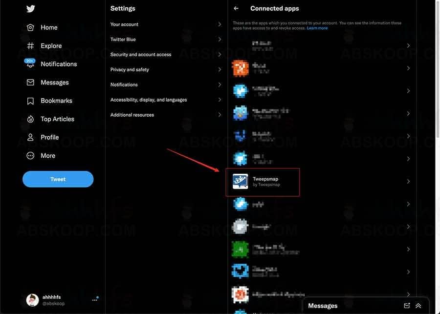 查看你的Twitter的Followers来源国家 取消推特授权连接app