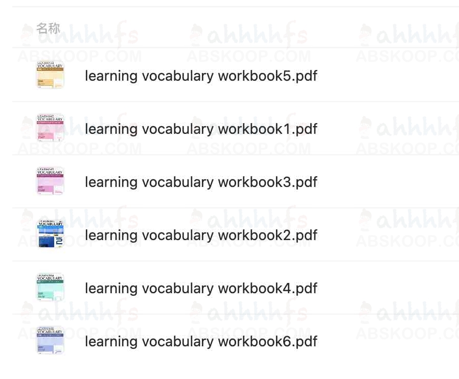 新加坡SAP-词汇 Learning Vocabulary 1-6