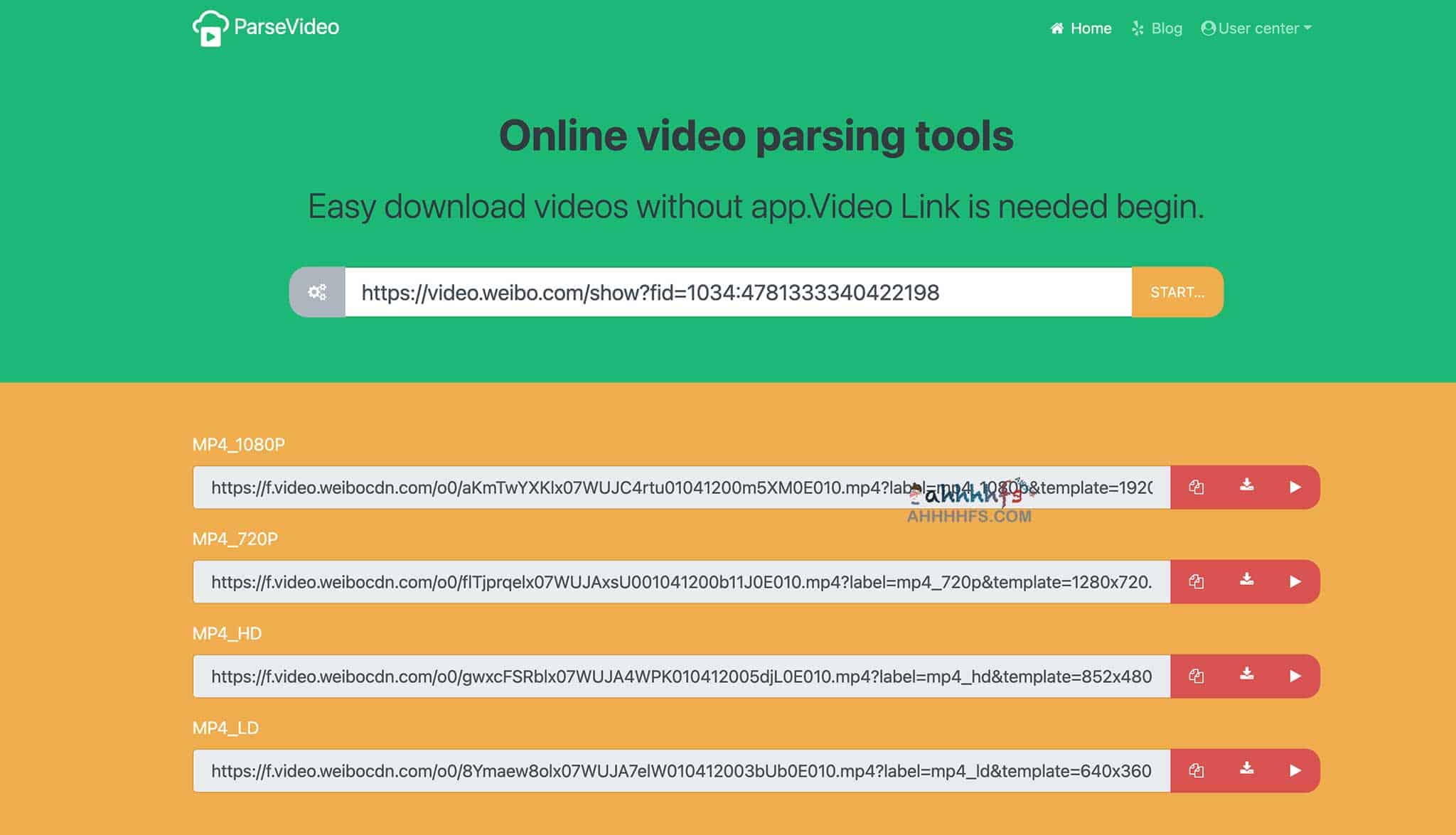 Parsevideo 视频地址在线解析服务