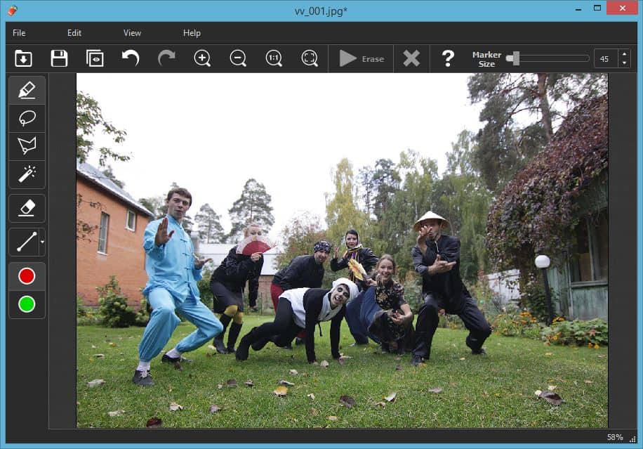 Inpaint: Remove Objects, Watermarks and People from Photos Photo repair result after adjusting Inpaint Donor Area