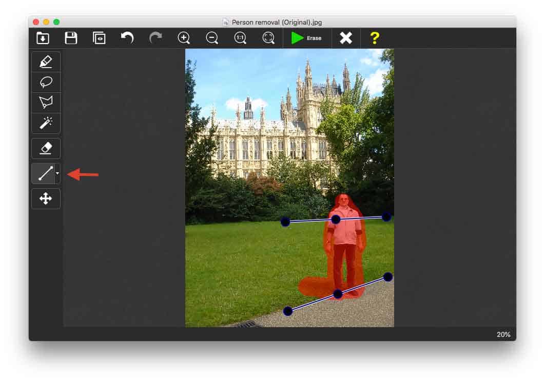 Inpaint: Remove Objects, Watermarks and People from Photos Inpaint Guide Lines for repairing structured backgrounds