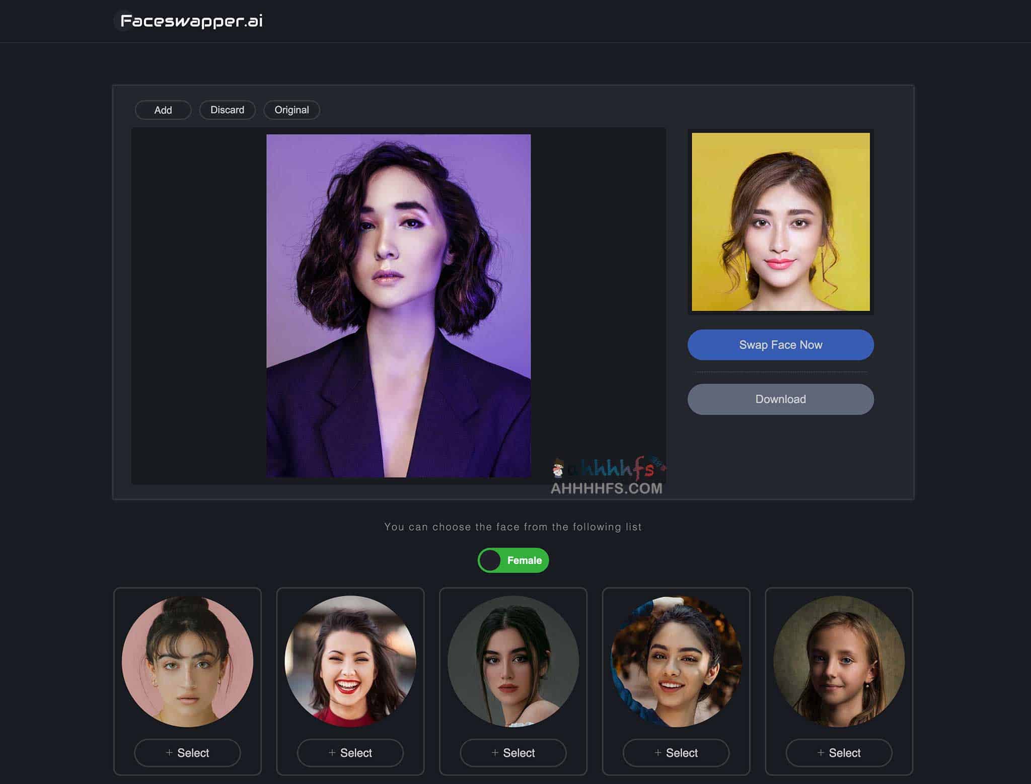 免费在线智能AI换脸工具-FaceSwapper