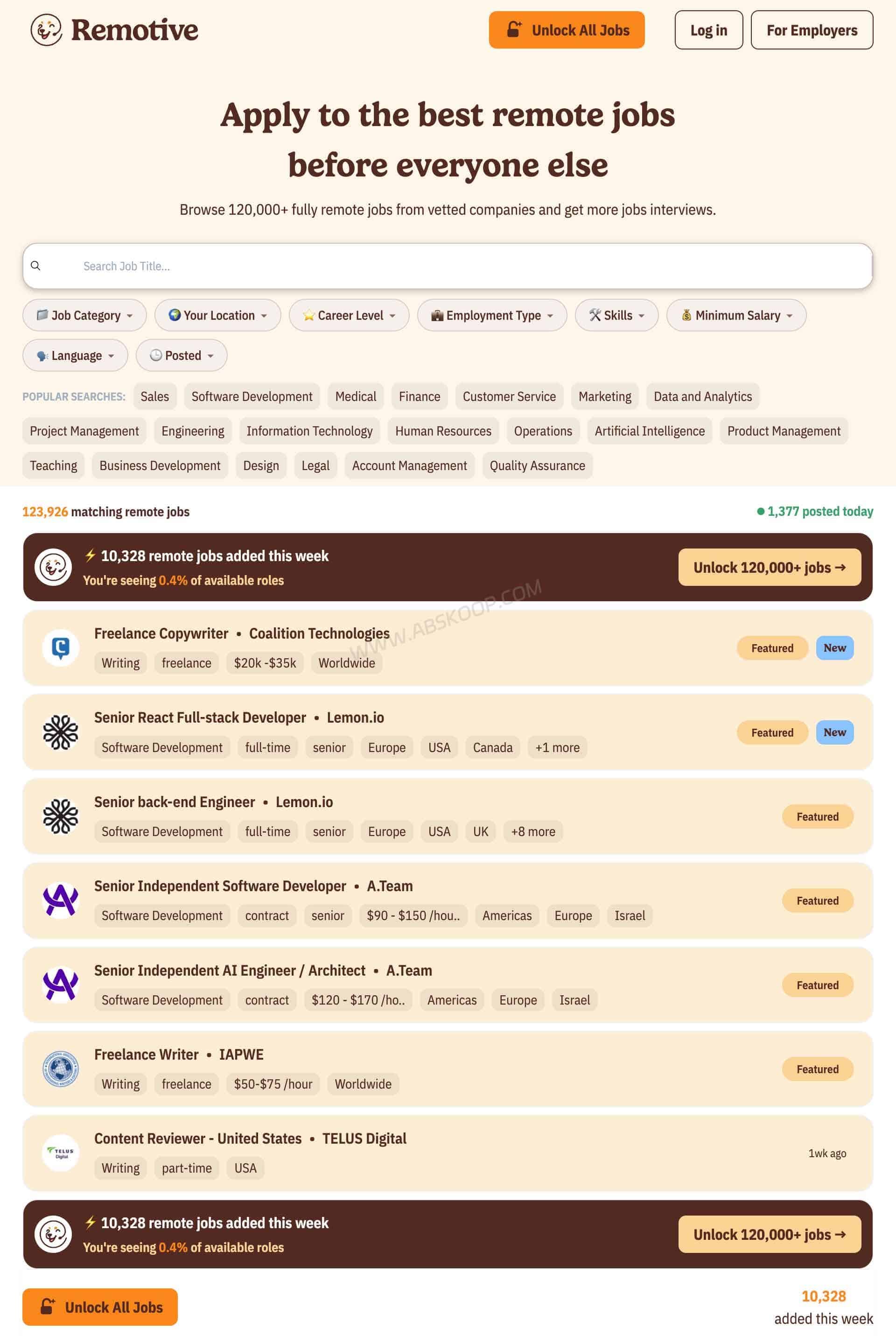Remotive: Free vs Paid, Pricing, and How to Find Remote Jobs Remotive remote job board homepage