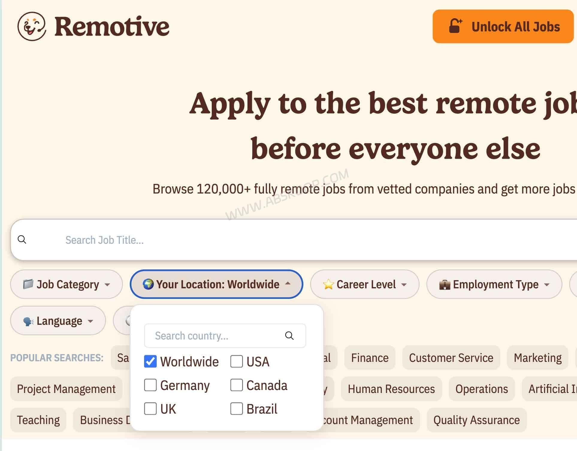 Remotive: Free vs Paid, Pricing, and How to Find Remote Jobs Remotive remote jobs showing Worldwide and regional location restrictions