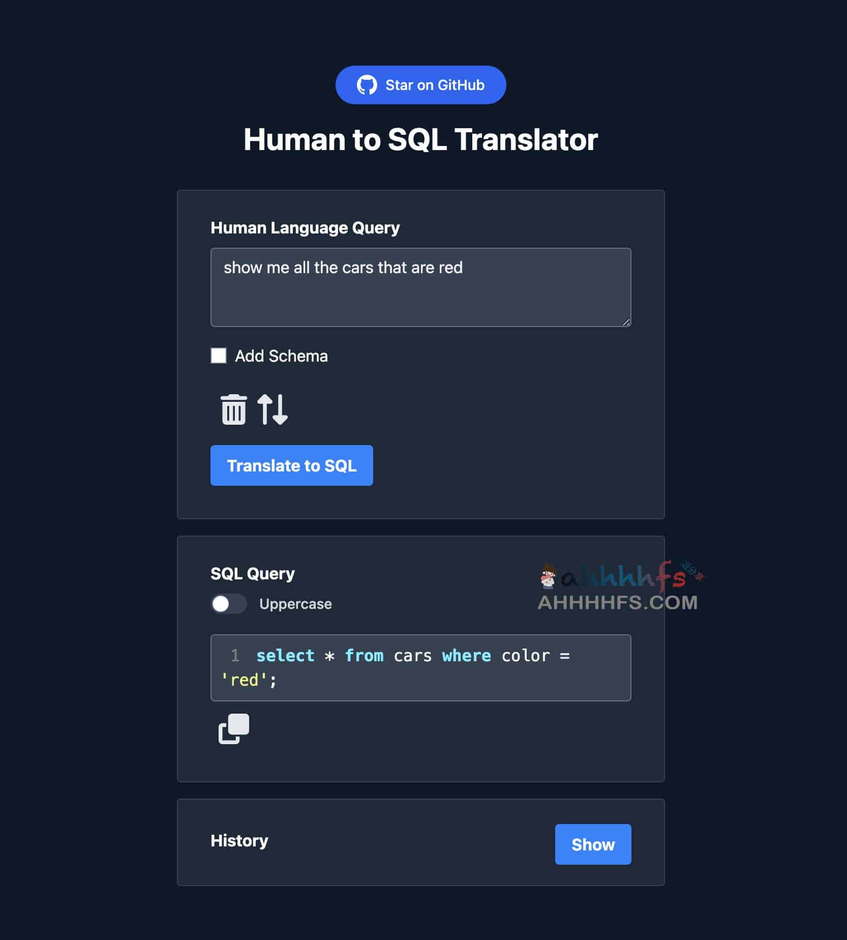 SQL语言转换器 将自然语言转换成SQL代码工具-SQL Translator