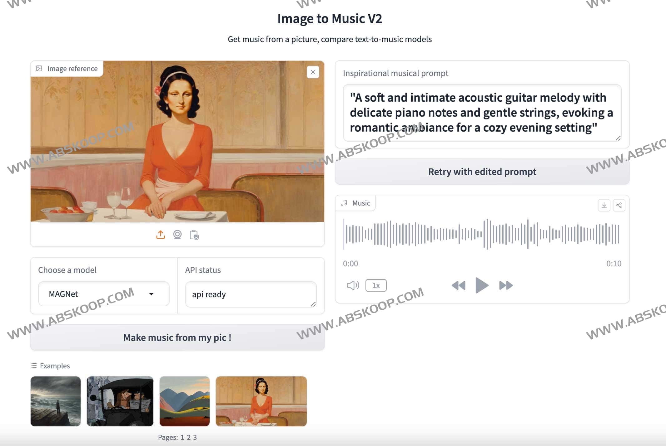 AI图片生成音乐-Image to Music V2