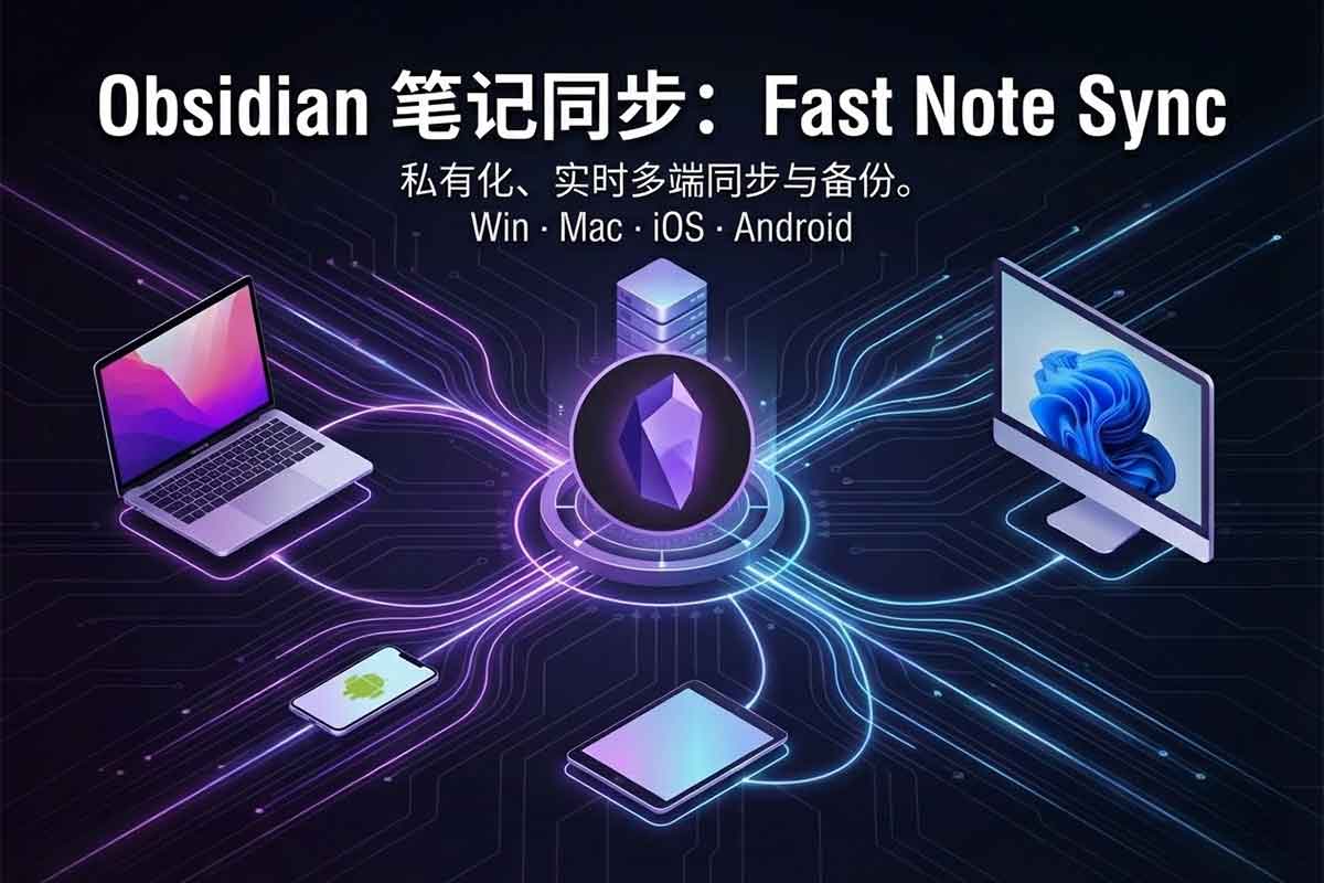 Fast Note Sync：Obsidian 多平台实时同步与私有化部署的笔记插件 - A姐分享｜AI 工具、开源项目与效率软件