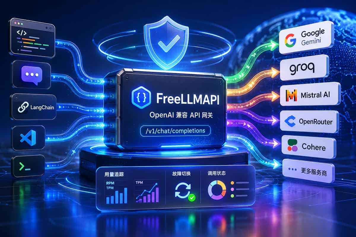 FreeLLMAPI：自托管 OpenAI 兼容 API 网关，统一管理多家 LLM 测试额度 - A姐分享
