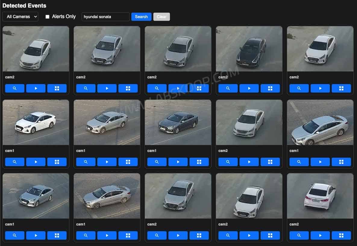 Clearcam:给普通监控摄像头加上本地 AI 的开源 NVR Clearcam 搜索历史监控录像和已检测目标的界面